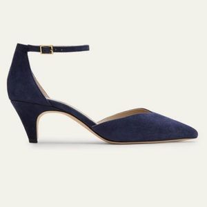 Boden blue suede shoes heels ankle strap